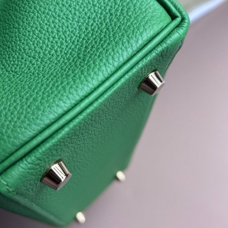 ::HERMES:: A8絲蘭綠金扣內縫 KELLY25 手提包 肩背包-12