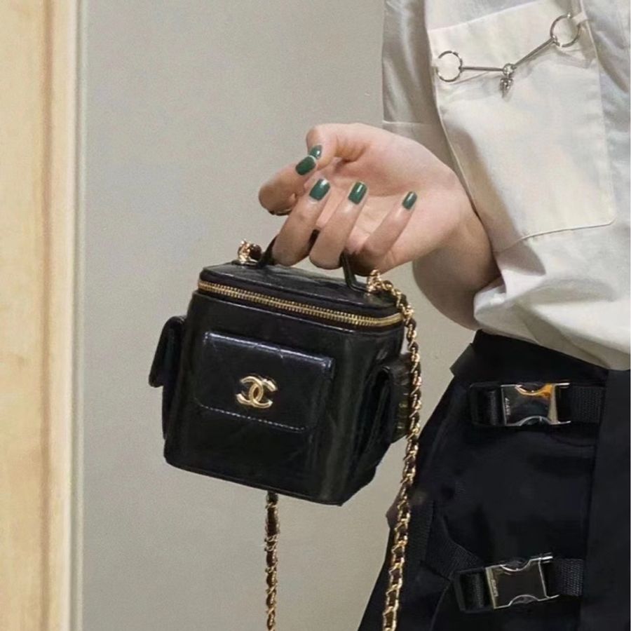 Chanel cargo 黑金小盒子口袋包 芯片款 附件:盒子/塵袋/冊子-5