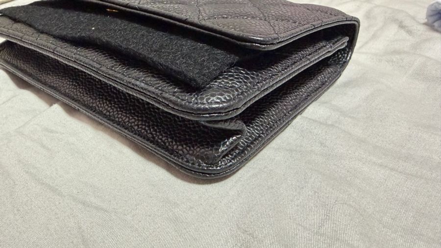 Chanel 香奈兒 WOC 黑金 荔枝皮 全配-7