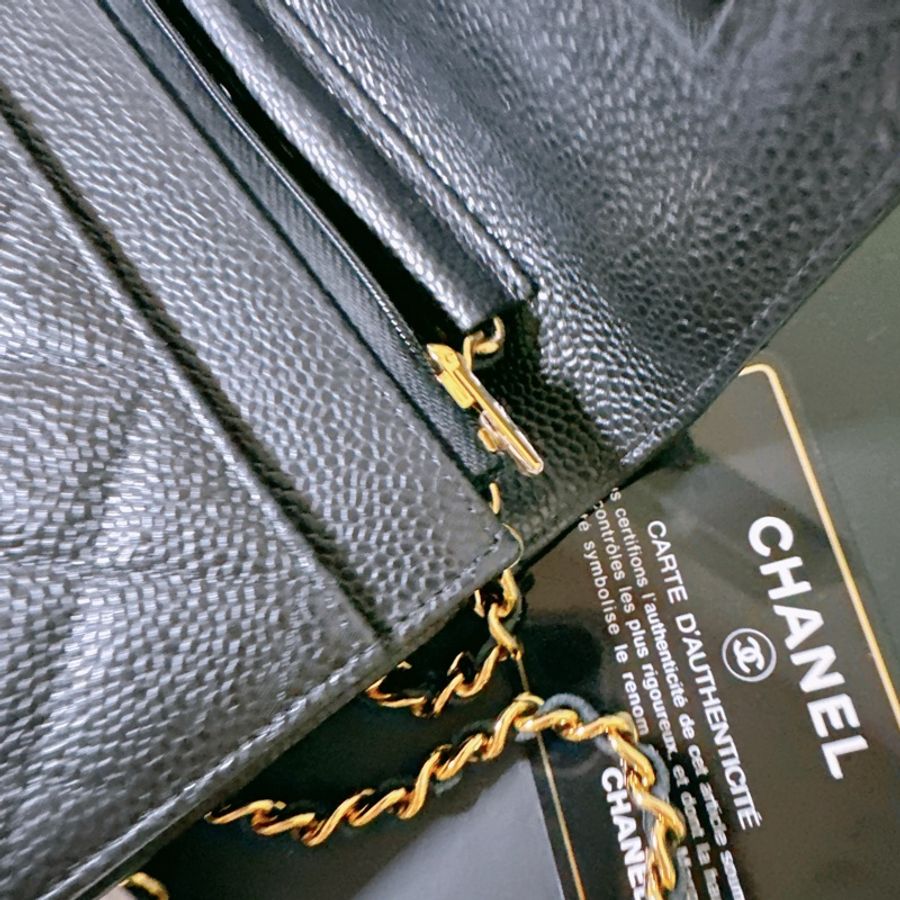 Chanel 香奈兒 WOC 黑金 荔枝皮 全配-14
