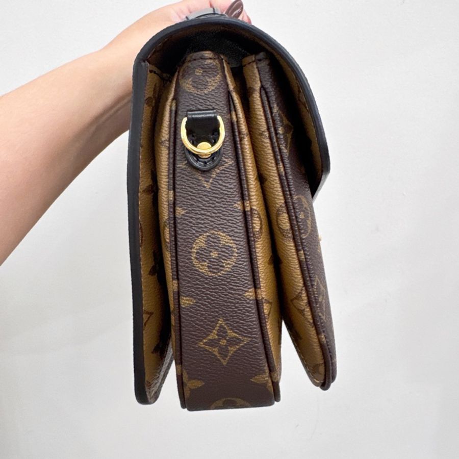 LV 雙色原花郵差包 手提斜背 晶片款-4