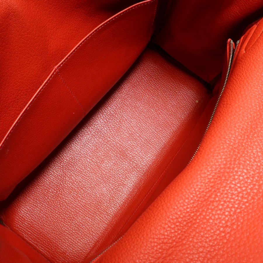 HERMES 【激減優惠】Clemence皮革Kelly 32銀扣手挽肩背兩用袋Rouge Casaque-4