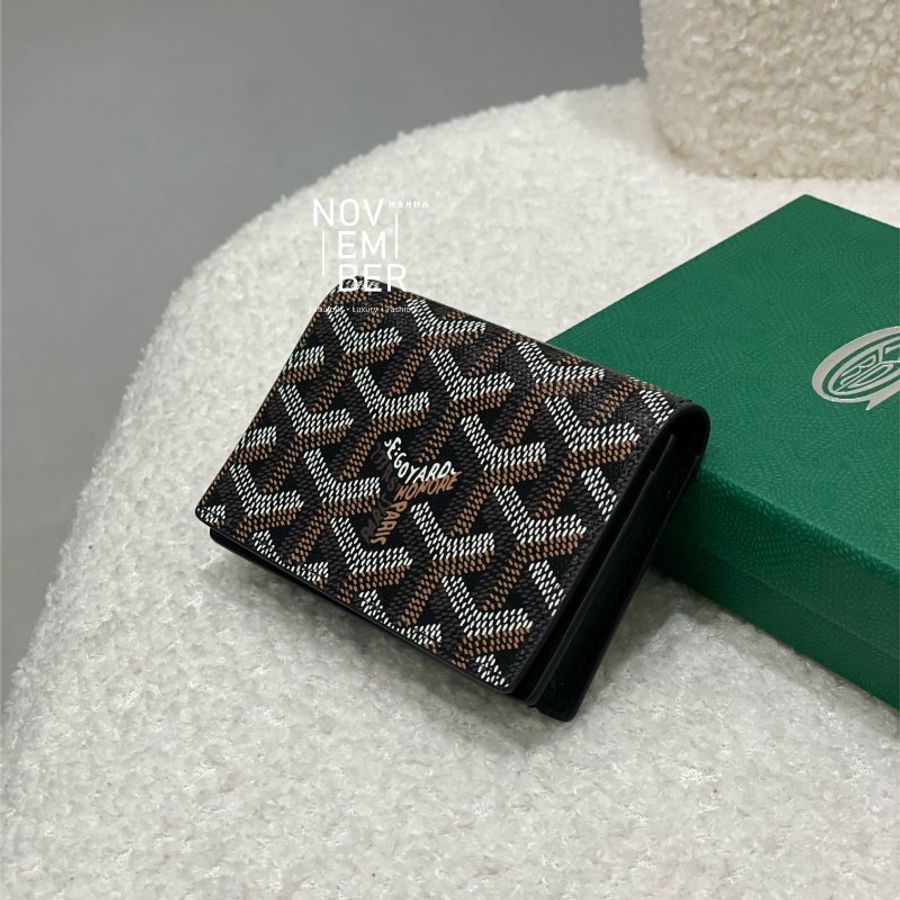 全新🤎 Goyard 戈雅 黑咖對開卡包-3