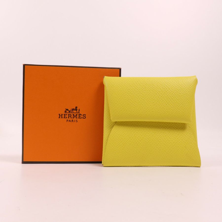 HERMES Epsom皮革Calvi Duo銀扣零錢包-11