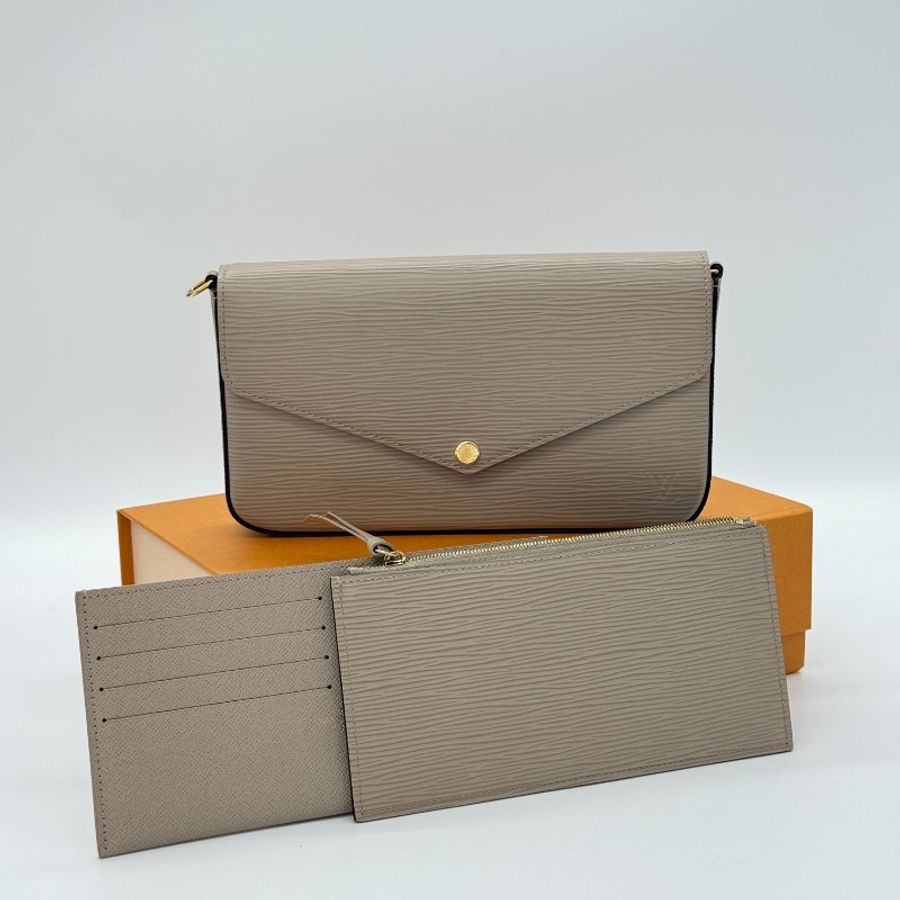 【 小編精選🌟近新閒置品】LOUIS VUITTON 路易威登 Félicie Pochette 三合一 Epi 牛皮 水波紋牛皮 鏈條包 手拿包 (長多位卡包*1 長零錢包*1)-2