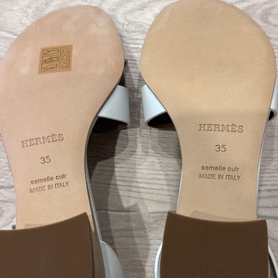 愛馬仕(Hermès)Santorini 35全新涼鞋跟鞋-8