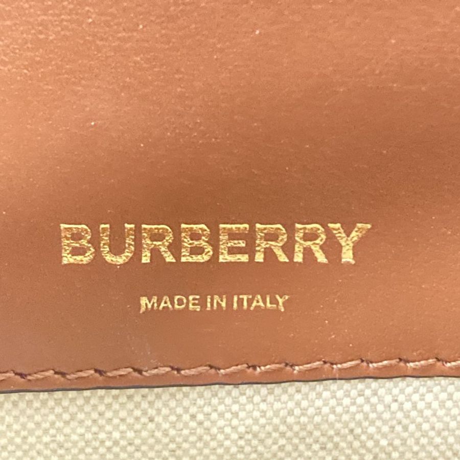 BURBERRY 巴寶莉 可肩背 帆布 皮革 手提包 米色-16