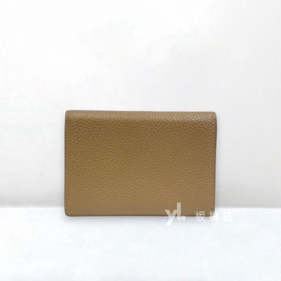 YSL 灰褐色牛皮三折式迷你短夾-4