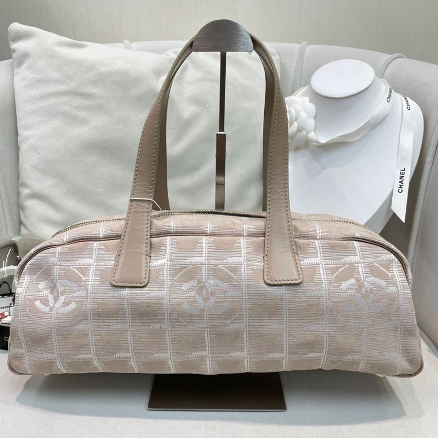 Chanel 奶茶色冰格 手拎袋 XB507-36