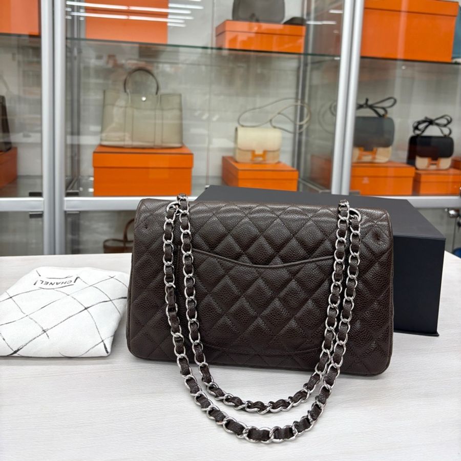 Chanel 巧克力棕荔枝牛皮中號CF 尺寸約25.5*15 鐳射12開無卡 附件塵袋、盒-3