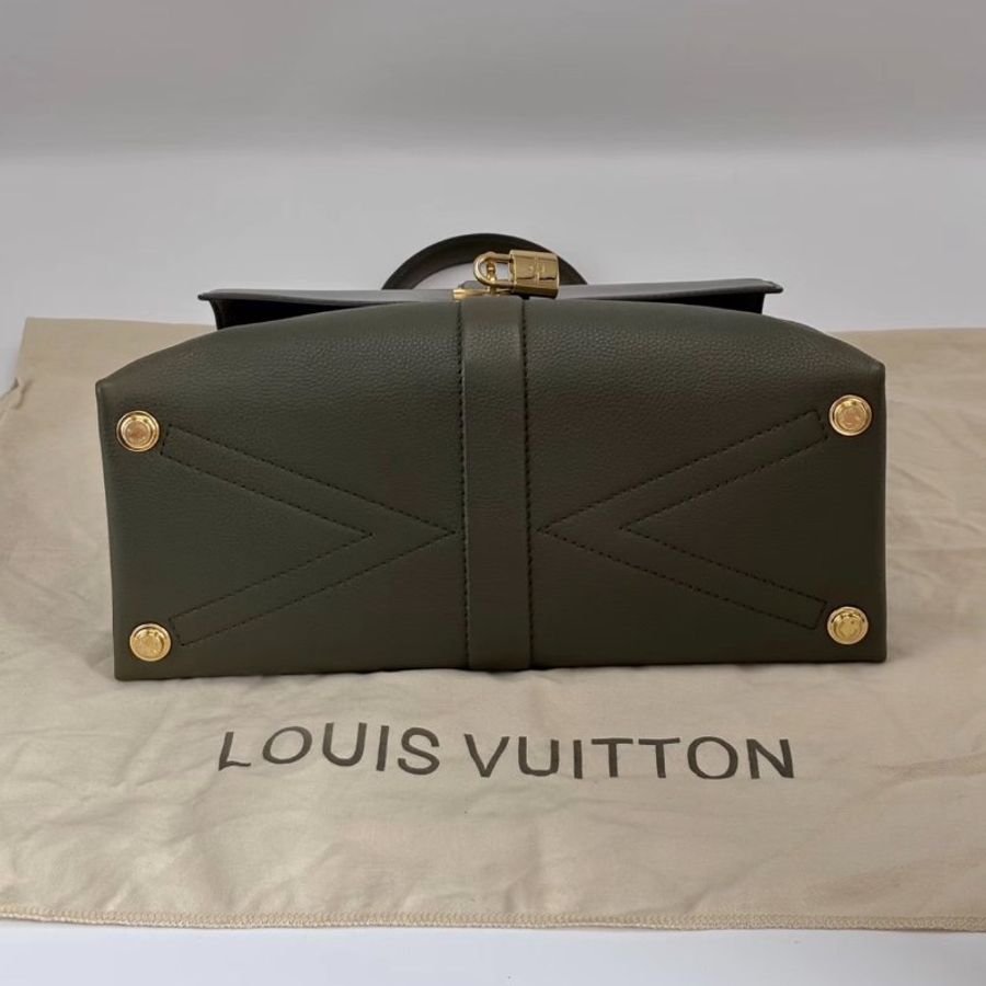 Lv 綠色金扣風中玫瑰手提肩背斜背包30*22*12 98新配件塵袋鎖-3