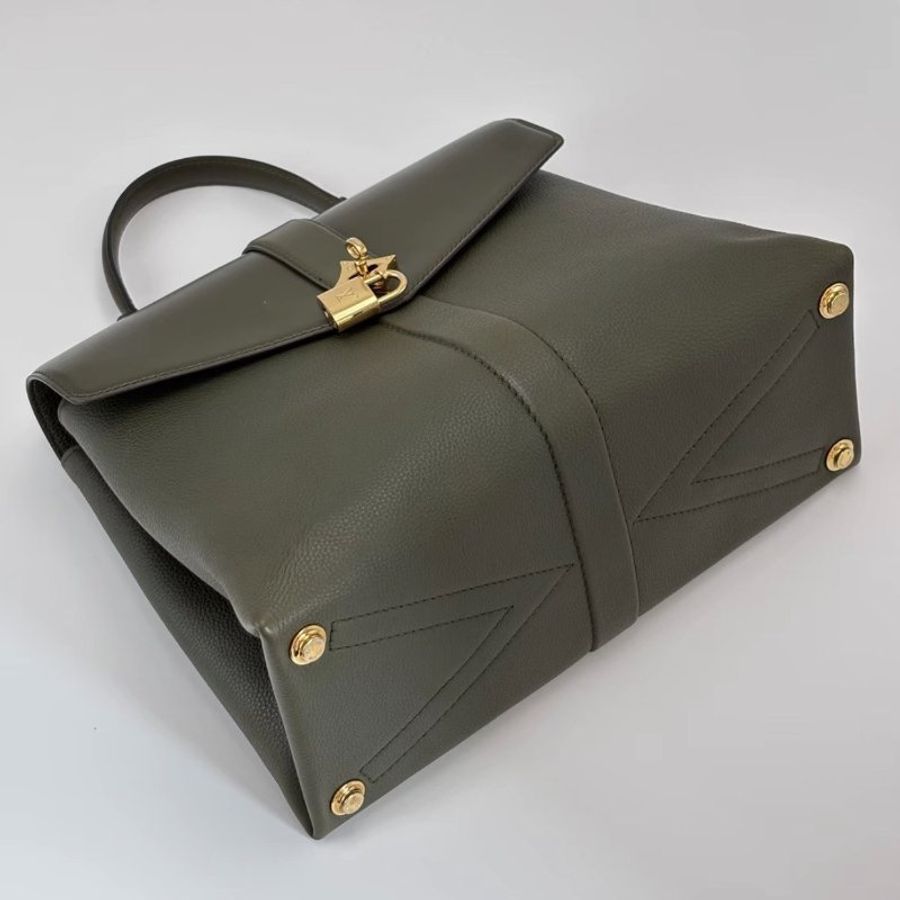 Lv 綠色金扣風中玫瑰手提肩背斜背包30*22*12 98新配件塵袋鎖-5