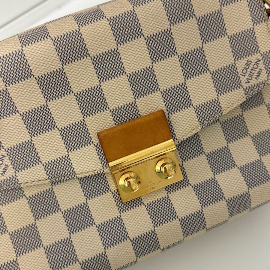 LV 路易威登 croisette 白棋盤流蘇郵差包斜背包-1