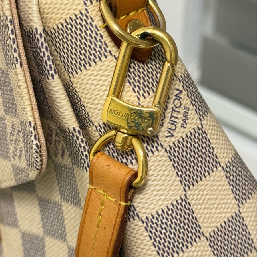 LV 路易威登 croisette 白棋盤流蘇郵差包斜背包-12