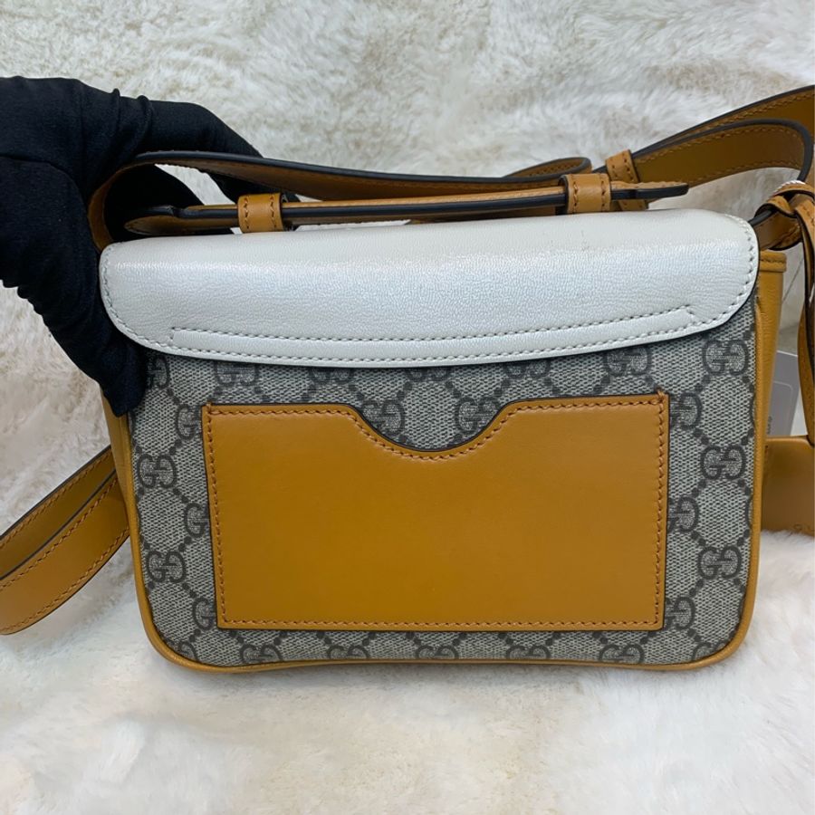 Gucci Padlock small shoulder bag 白色拼老花 XB625-1