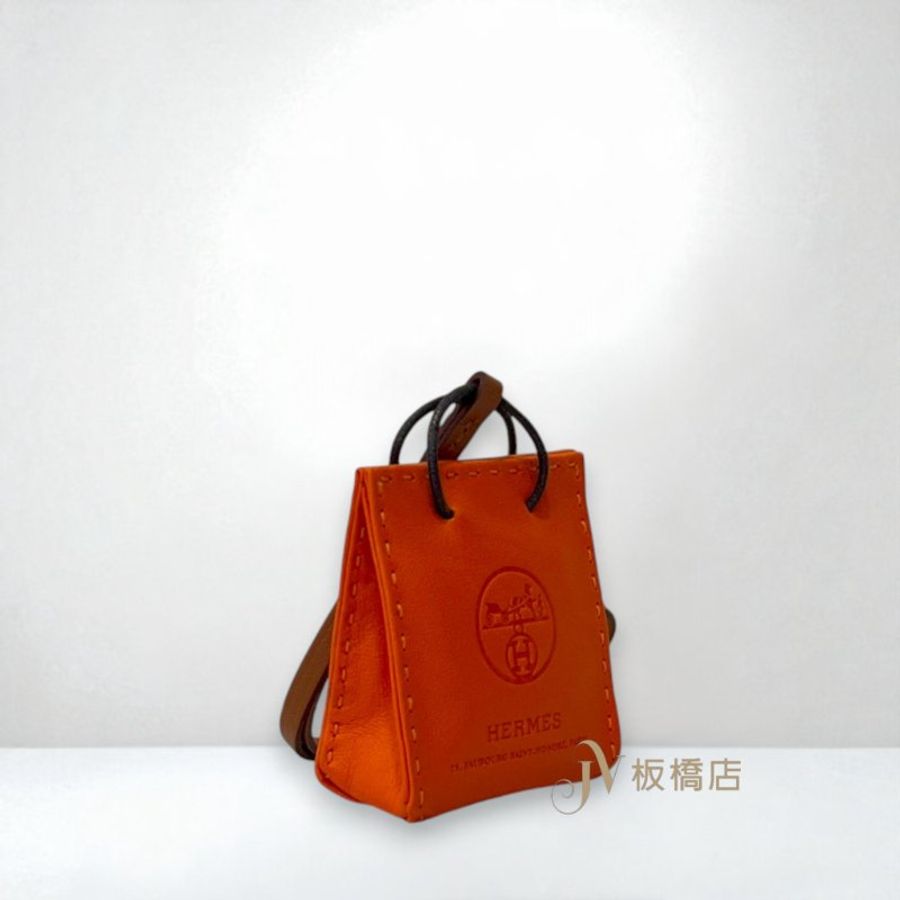 JS1142-HERMES配件 愛馬仕橘小紙袋吊飾-2