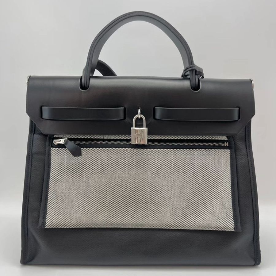 HERMES 黑銀herbag31 31*25*11 98新配件盒子鑰匙鎖塵袋-1