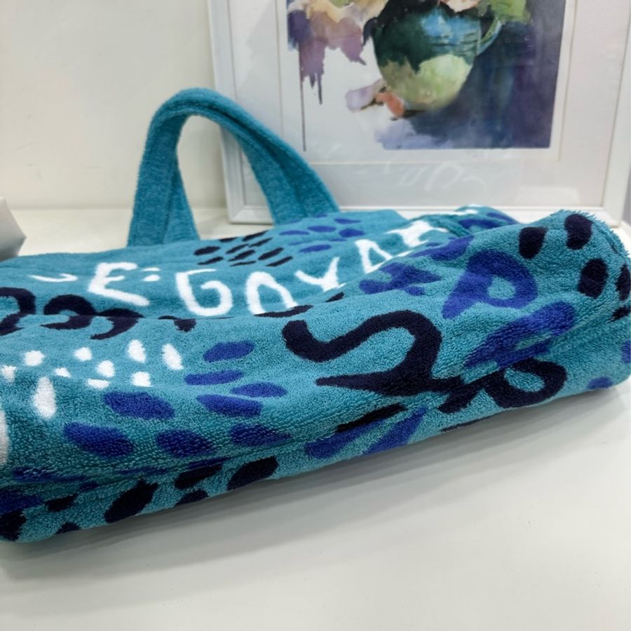 Goyard限量藍色毛巾沙灘包 有購證-6