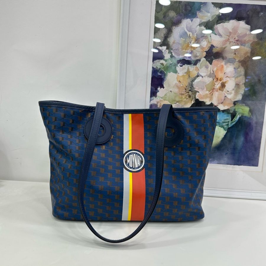MOYNAT莫奈 Tote購物袋 藍色小號 底長30cm-2