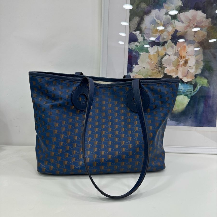 MOYNAT莫奈 Tote購物袋 藍色小號 底長30cm-3