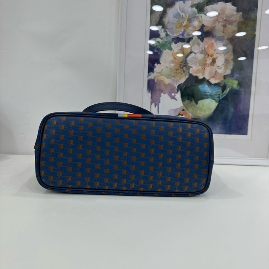 MOYNAT莫奈 Tote購物袋 藍色小號 底長30cm-6