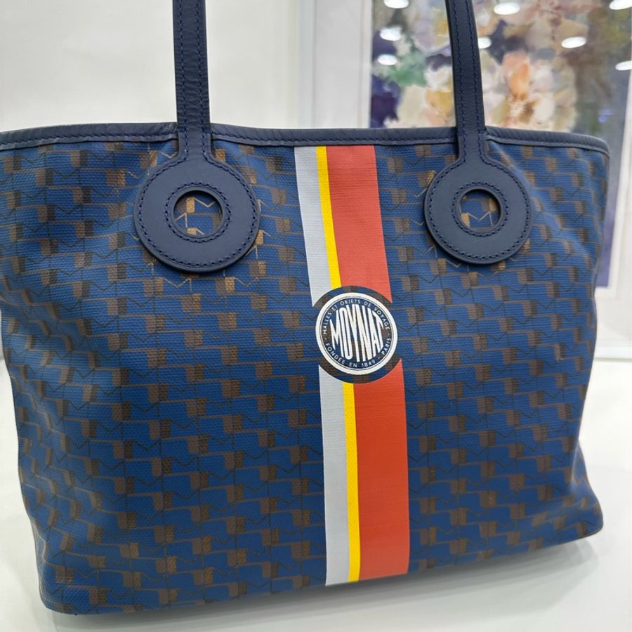 MOYNAT莫奈 Tote購物袋 藍色小號 底長30cm-7