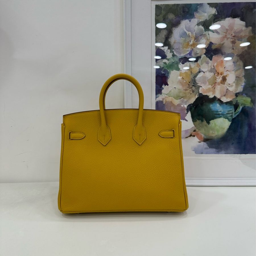 愛馬仕birkin25 9D Ambre琥珀黃銀扣 W刻 全新有購證-2