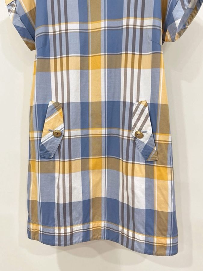 Burberry 藍標 金扣格紋口袋洋裝-6