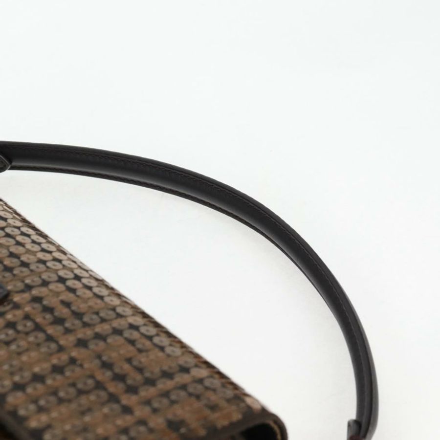 【日本直送】FENDI Zucca帆布Mamma Baguette亮片兩用包 棕色金色 正品 138993A-7