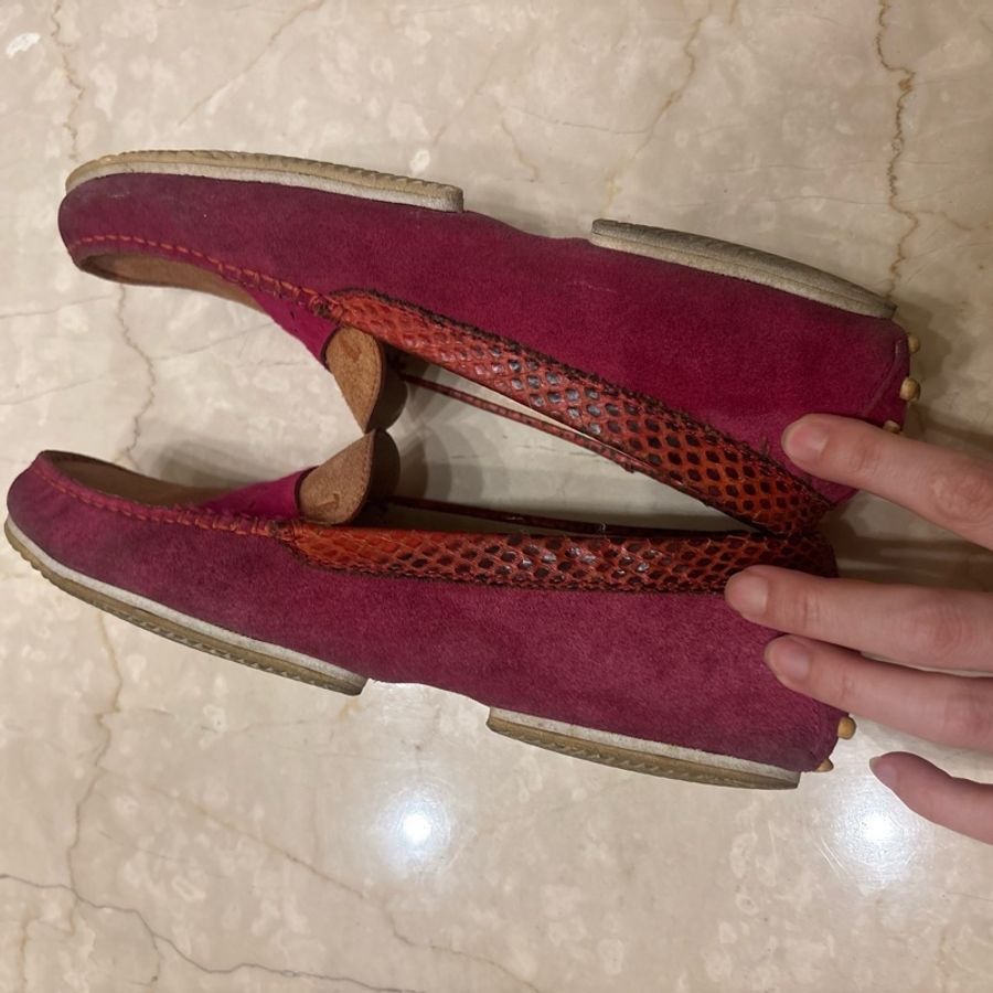 Tod’s 37.5 麂皮 馬毛 蟒蛇拼接荳荳鞋-4