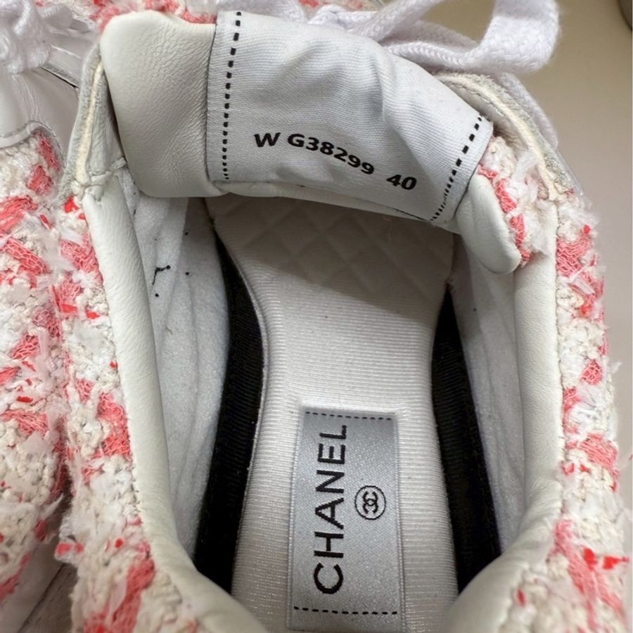 Chanel 24P粉白毛呢格紋運動鞋❤️🔥尺寸40-6