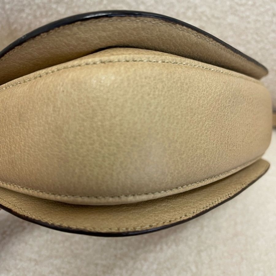 Gucci竹節包 中古款 米色荔枝皮 小號 22cm-19