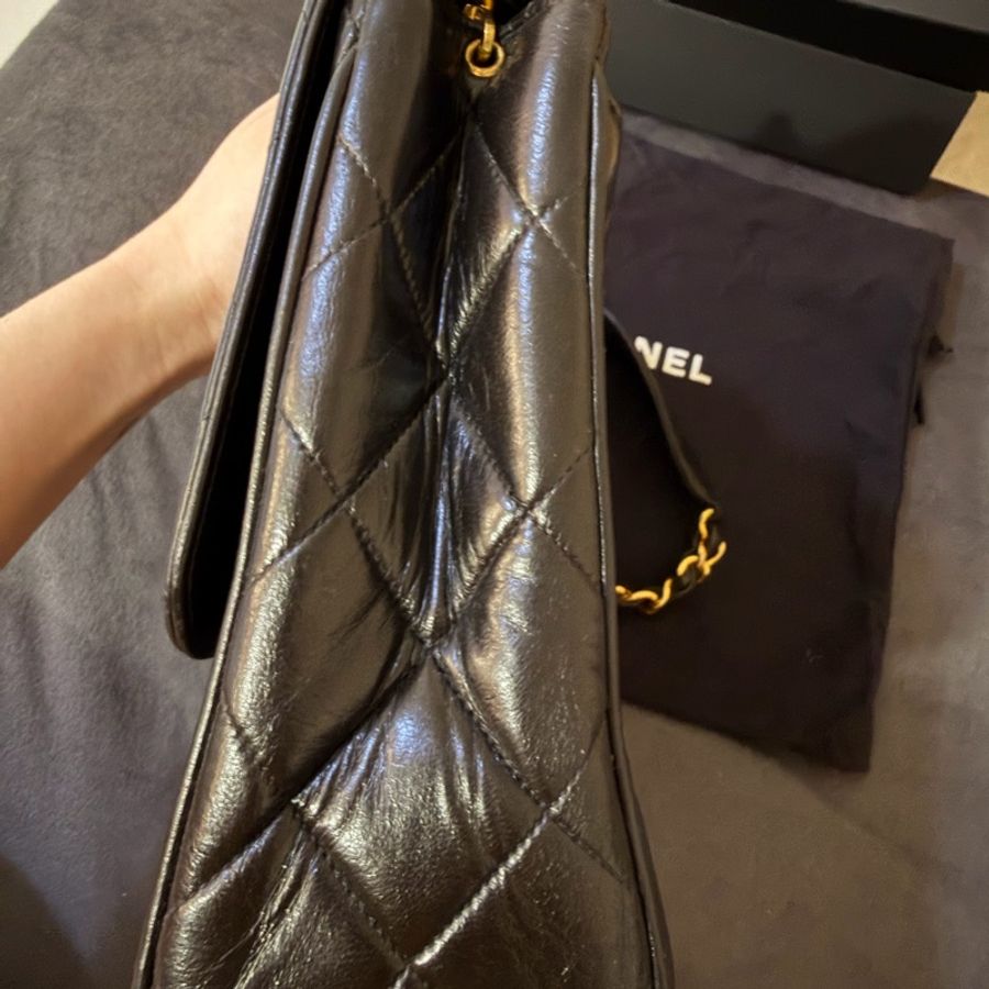 CHANEL 25 貝嫂包 黑金大方胖-2