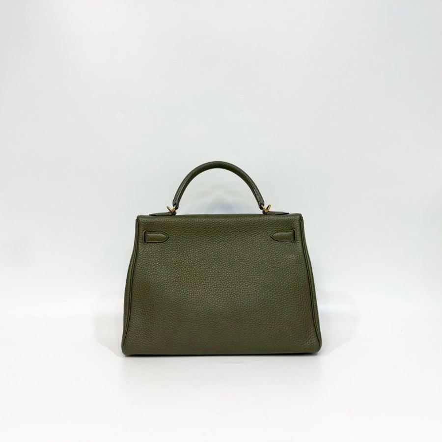 HERMES C6橄欖綠金釦Togo皮kelly32-1