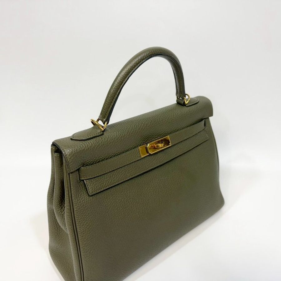 HERMES C6橄欖綠金釦Togo皮kelly32-5
