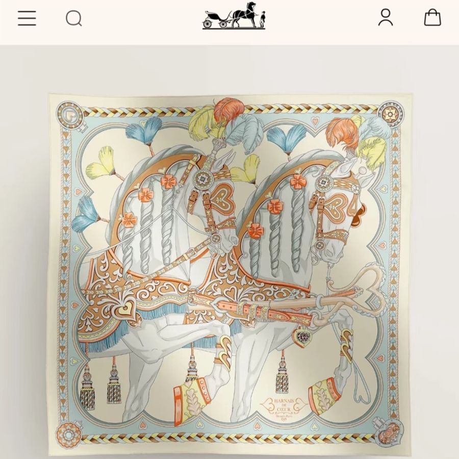 愛馬仕 甜蜜的鞍具絲巾 90*90-0