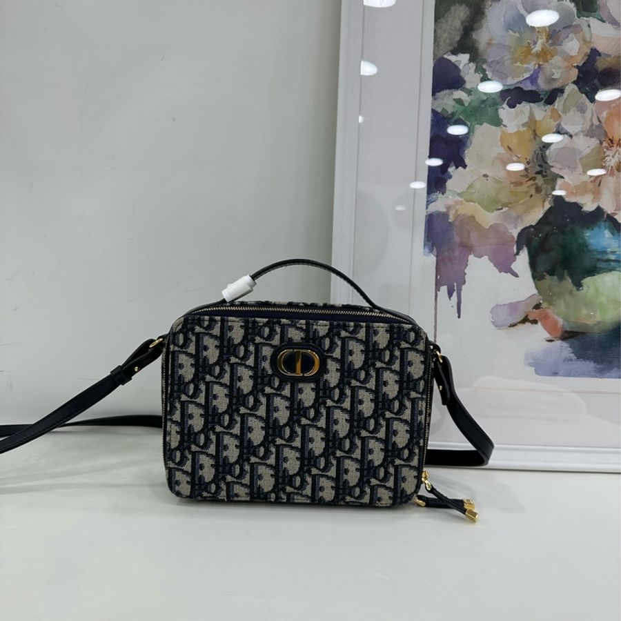 Dior老花30 Montaigne箱型手袋包 20×15 可手提可斜挎 閒置-1