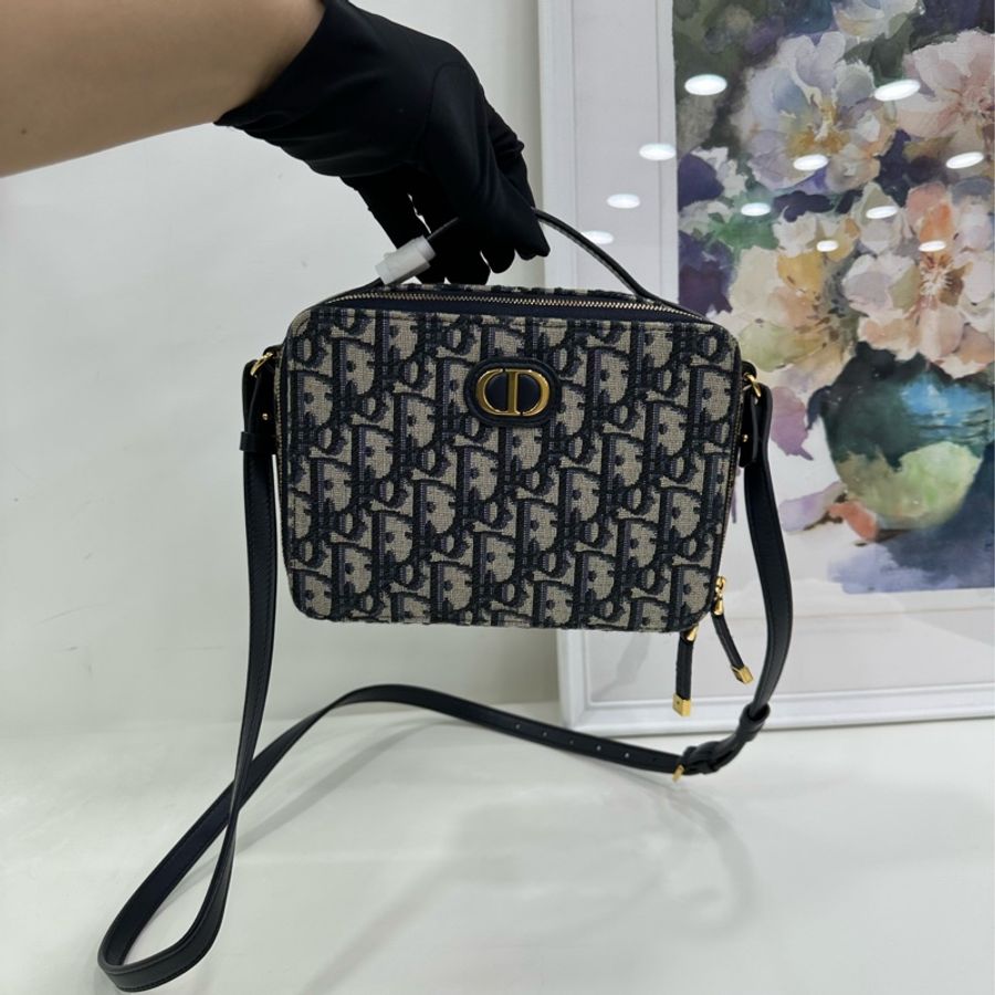 Dior老花30 Montaigne箱型手袋包 20×15 可手提可斜挎 閒置-2