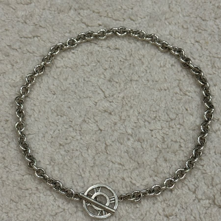 TIFFANY & Co. 羅馬數字T扣型項鍊 925純銀-0