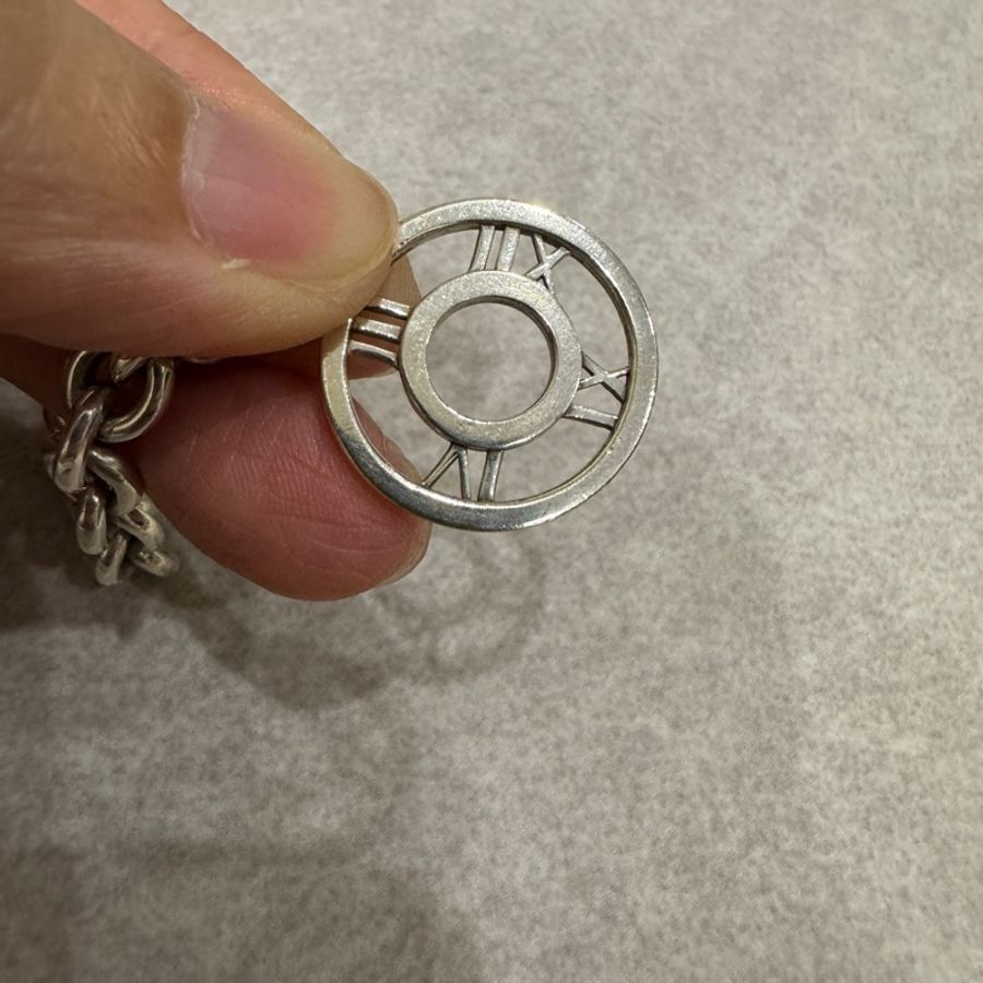TIFFANY & Co. 羅馬數字T扣型項鍊 925純銀-6