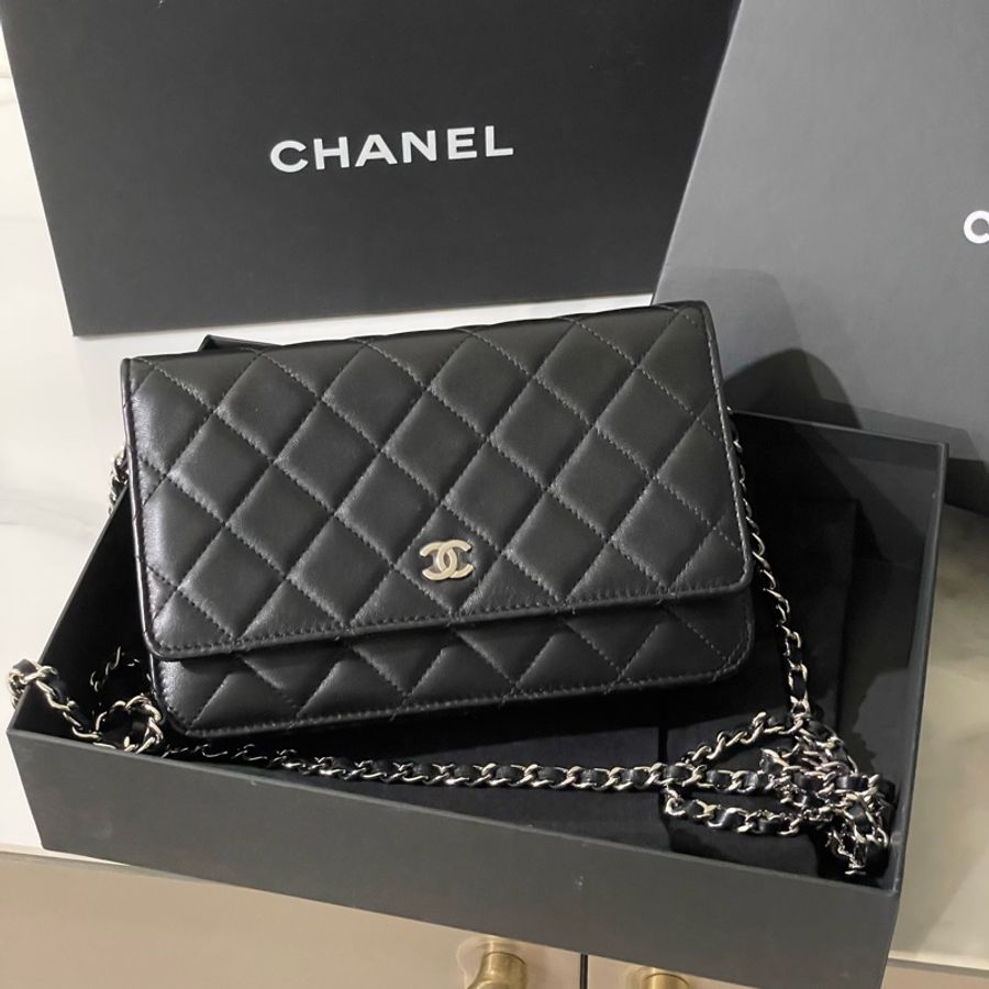 全配❤️ 香奈兒 #黑銀 #woc #羊皮 #chanel-1