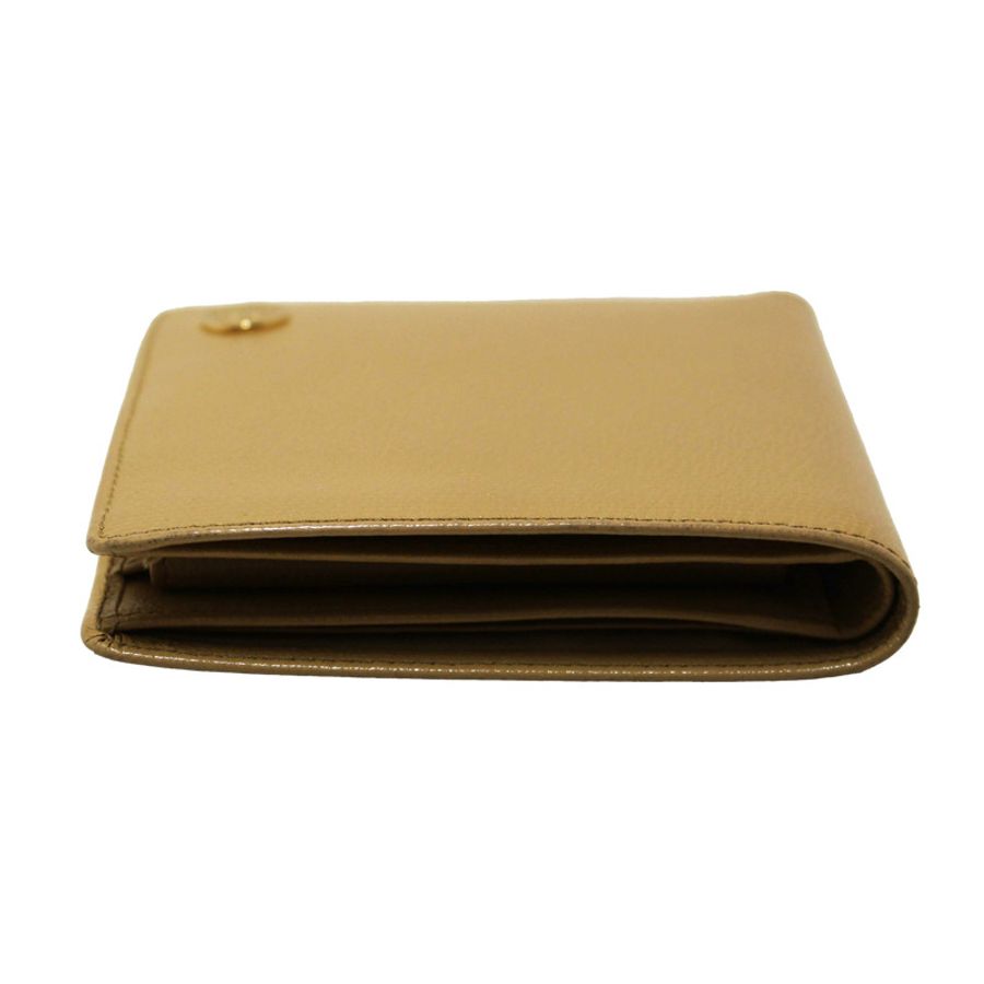 Chanel Beige Caviar Leather Medium Size Bi-fold Wallet-6