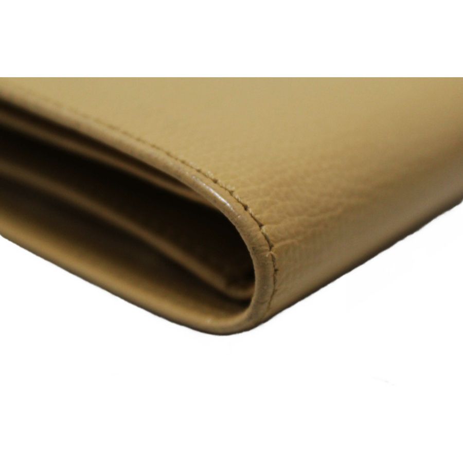 Chanel Beige Caviar Leather Medium Size Bi-fold Wallet-8