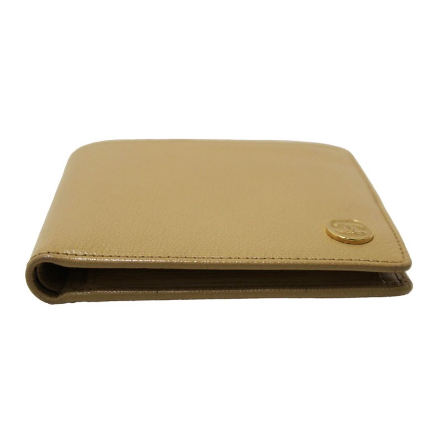 Chanel Beige Caviar Leather Medium Size Bi-fold Wallet-12