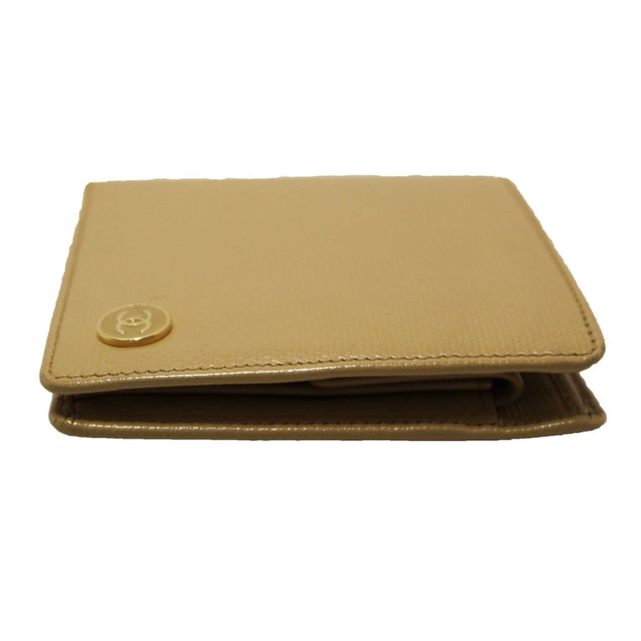 Chanel Beige Caviar Leather Medium Size Bi-fold Wallet-13