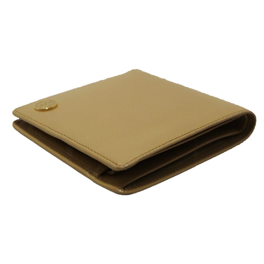 Chanel Beige Caviar Leather Medium Size Bi-fold Wallet-14