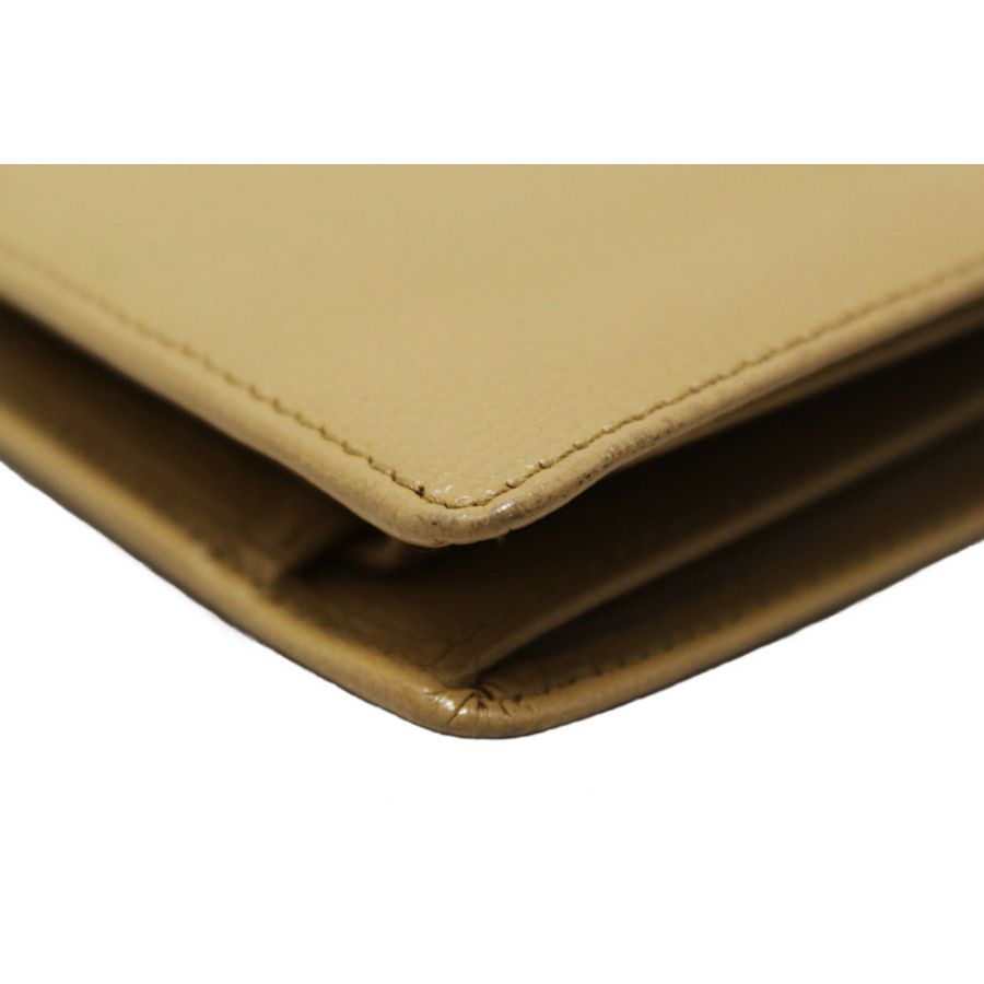 Chanel Beige Caviar Leather Medium Size Bi-fold Wallet-15