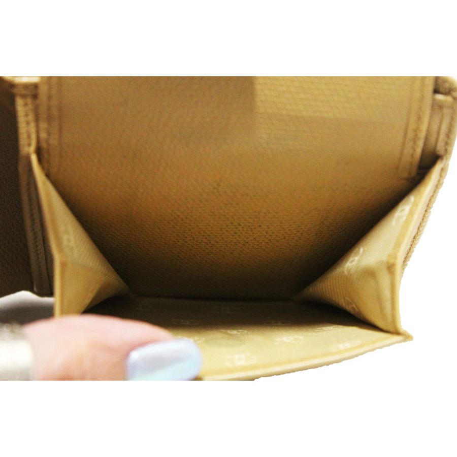 Chanel Beige Caviar Leather Medium Size Bi-fold Wallet-24