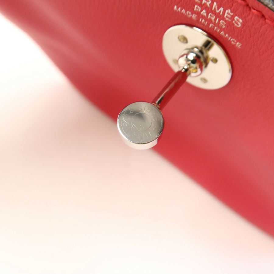 HERMES 【Hermes Fair】Swift皮革Mini Lindy金扣手挽肩背兩用袋Rose Extreme-9