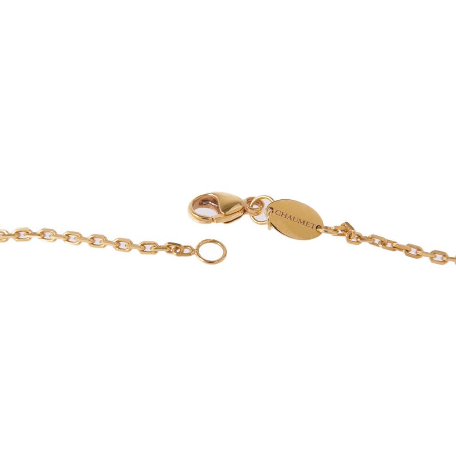 Chaumet 18K玫瑰金Jeux De Liens Harmony鑽石項鍊-4